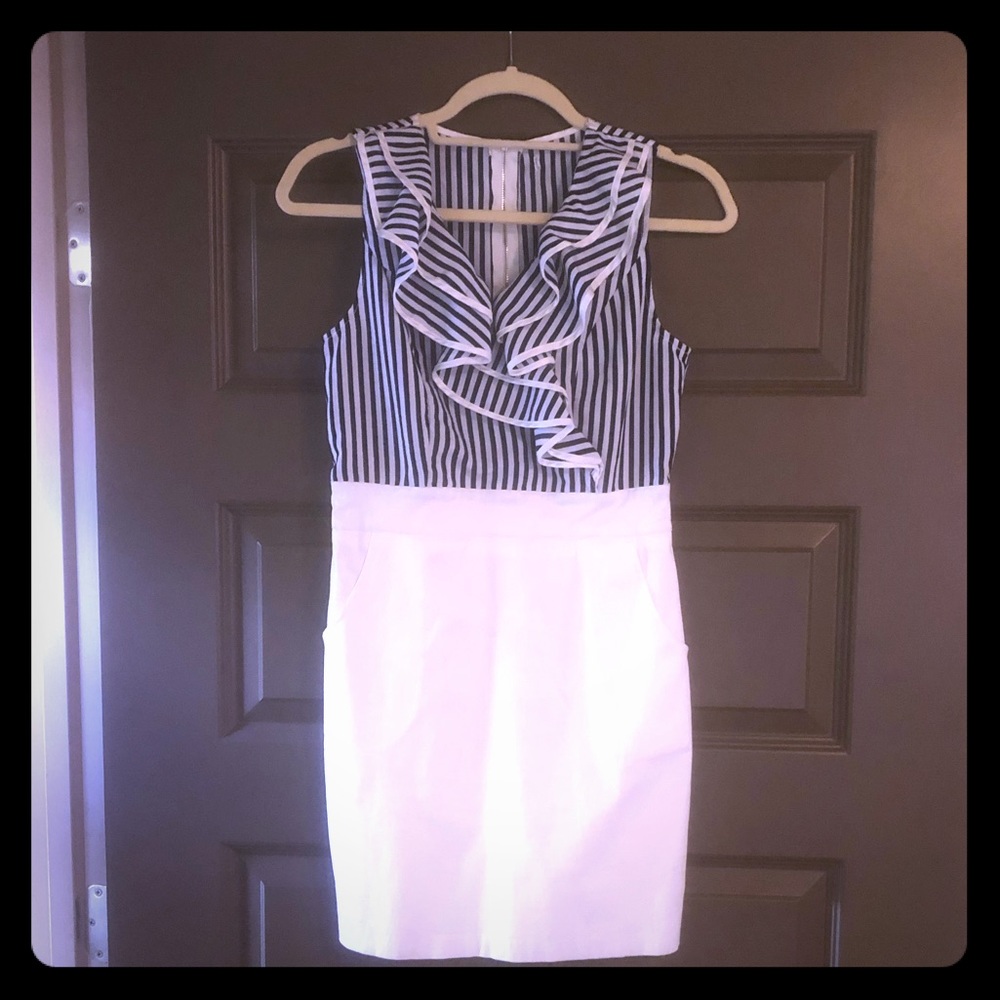 Size small white and navy striped dress